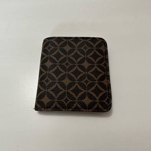 Fossil mini wallet - tan and brown pattern - NEVER USED